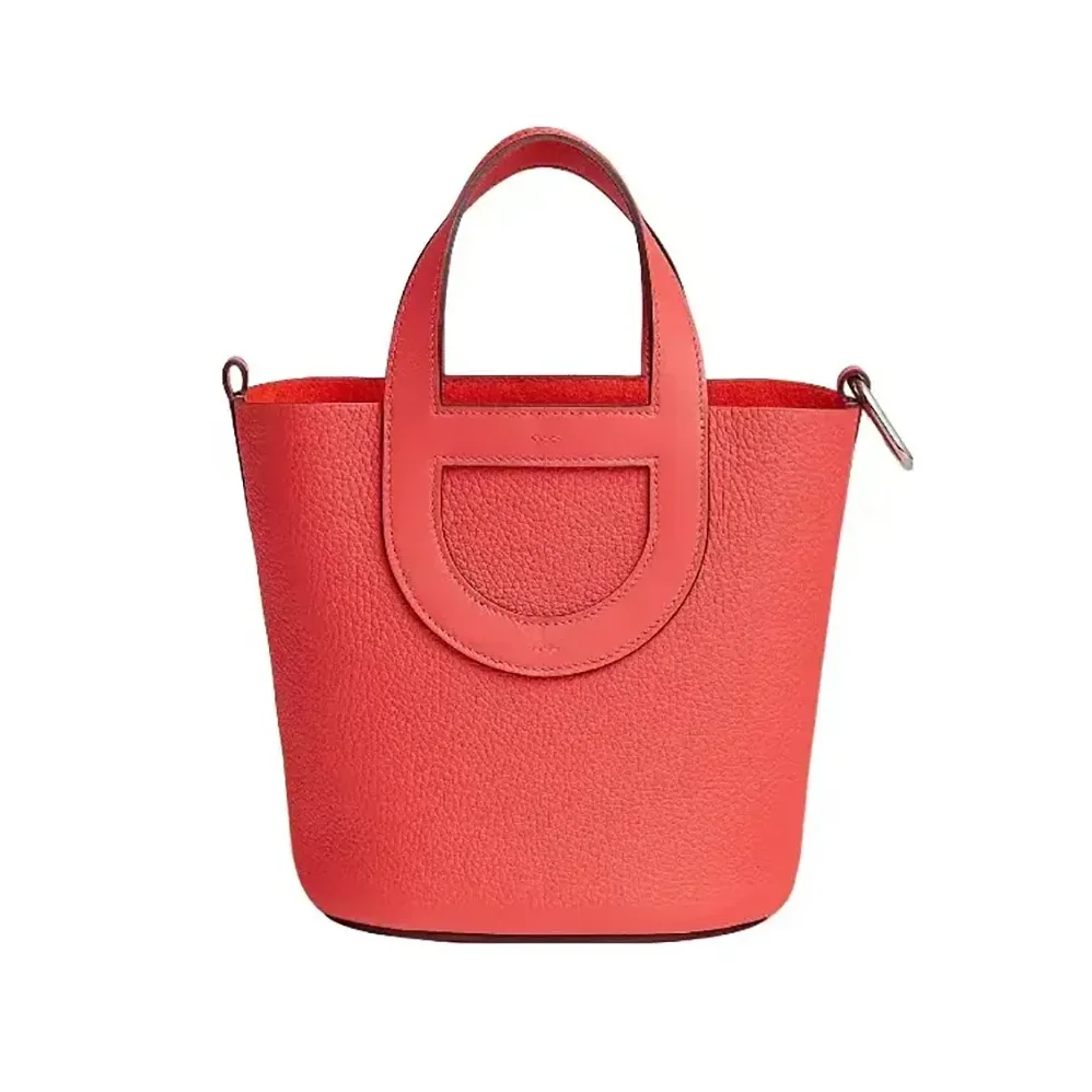 Hermes In the Loop 18 Handbag Clemence Leather for Women in Pink/Silver Hermes In the Loop 18 Handbag Clemence Leather for Women in Pink/Silver