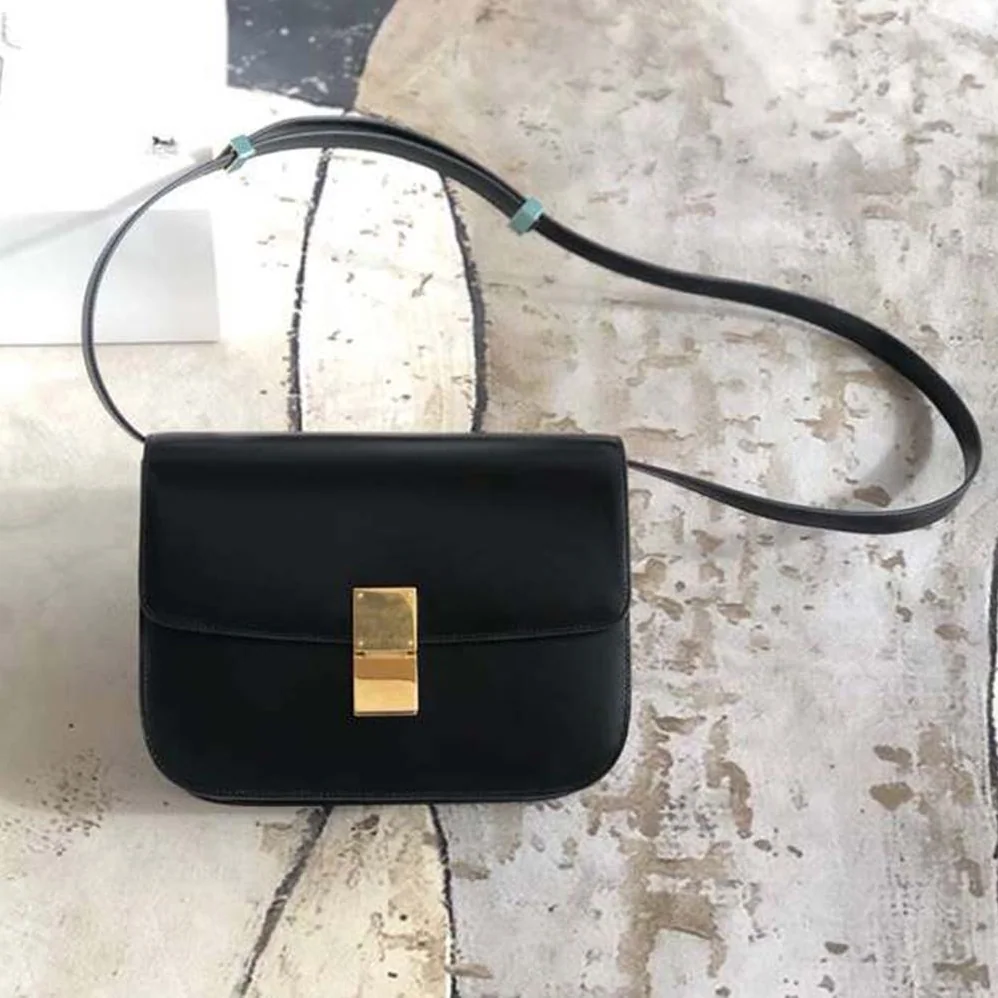 Celine Small Classic Bag in Box Calfskin Leather for Women in Black