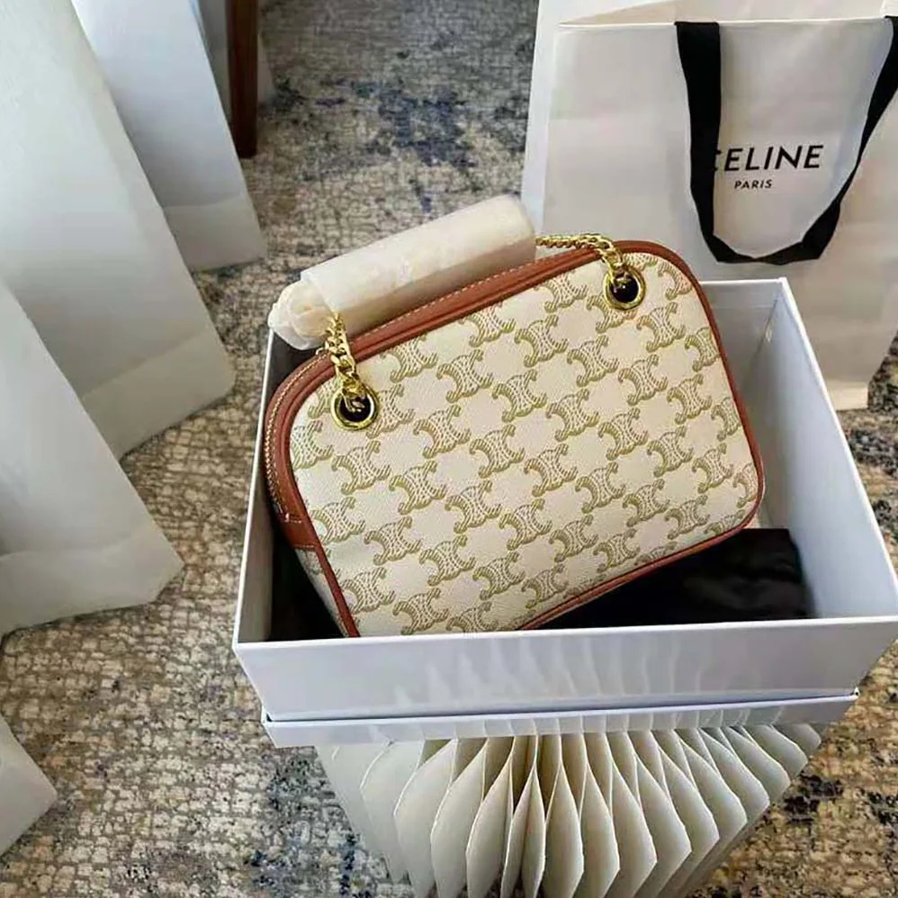 Celine Small Patapans in Triomphe Canvas and Calfskin for Women