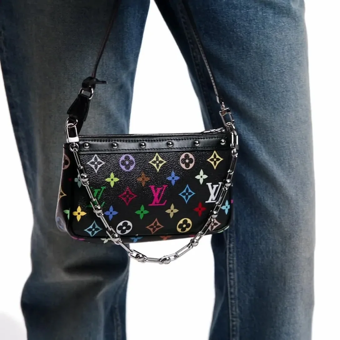 Louis Vuitton LV x TM Pochette Accessoires Shoulder Bag / Multicolor Monogram Canvas Gold Hardware