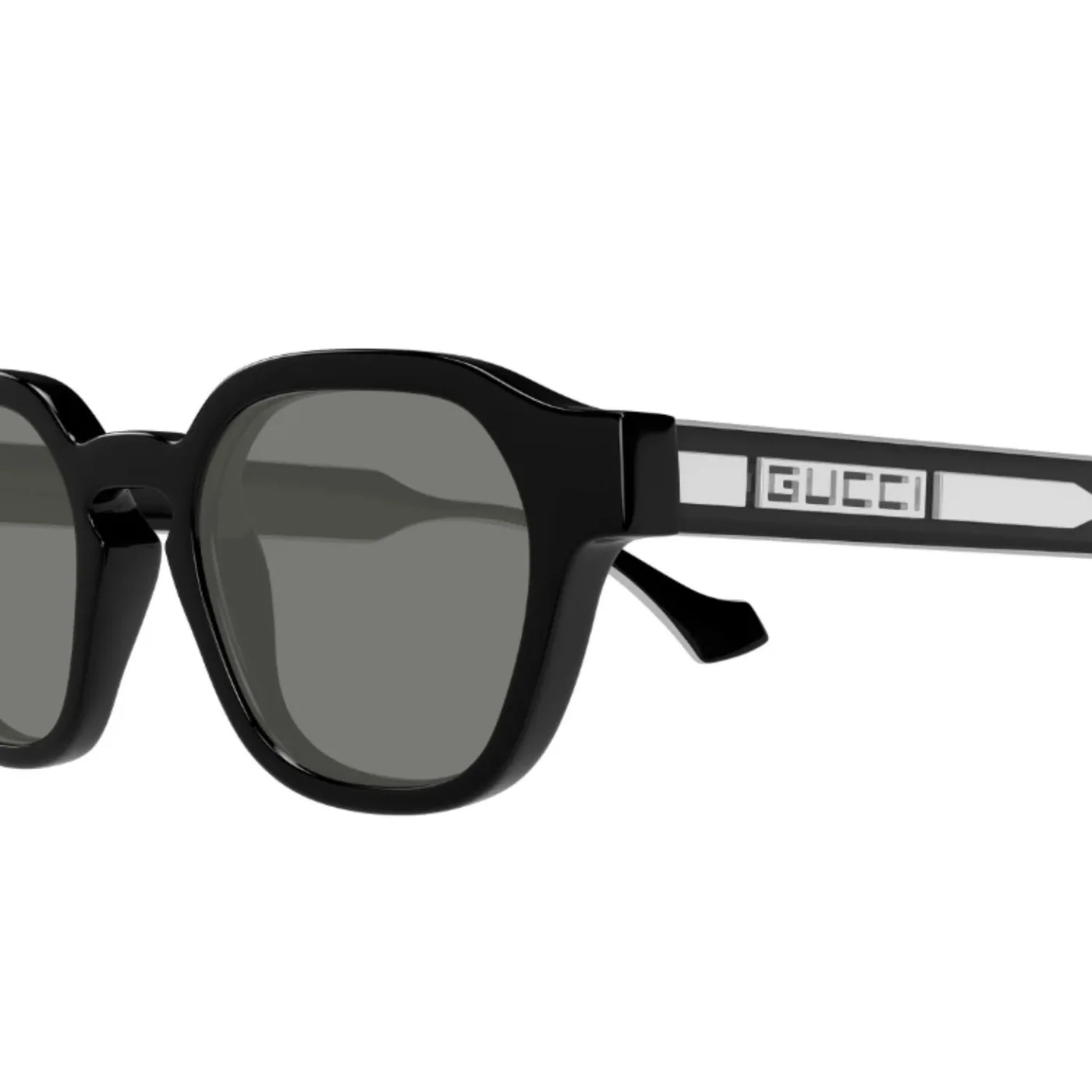 Gucci Sunglasses Glossy Black With Silver Toned Gucci Sunglasses Glossy Black With Silver Toned