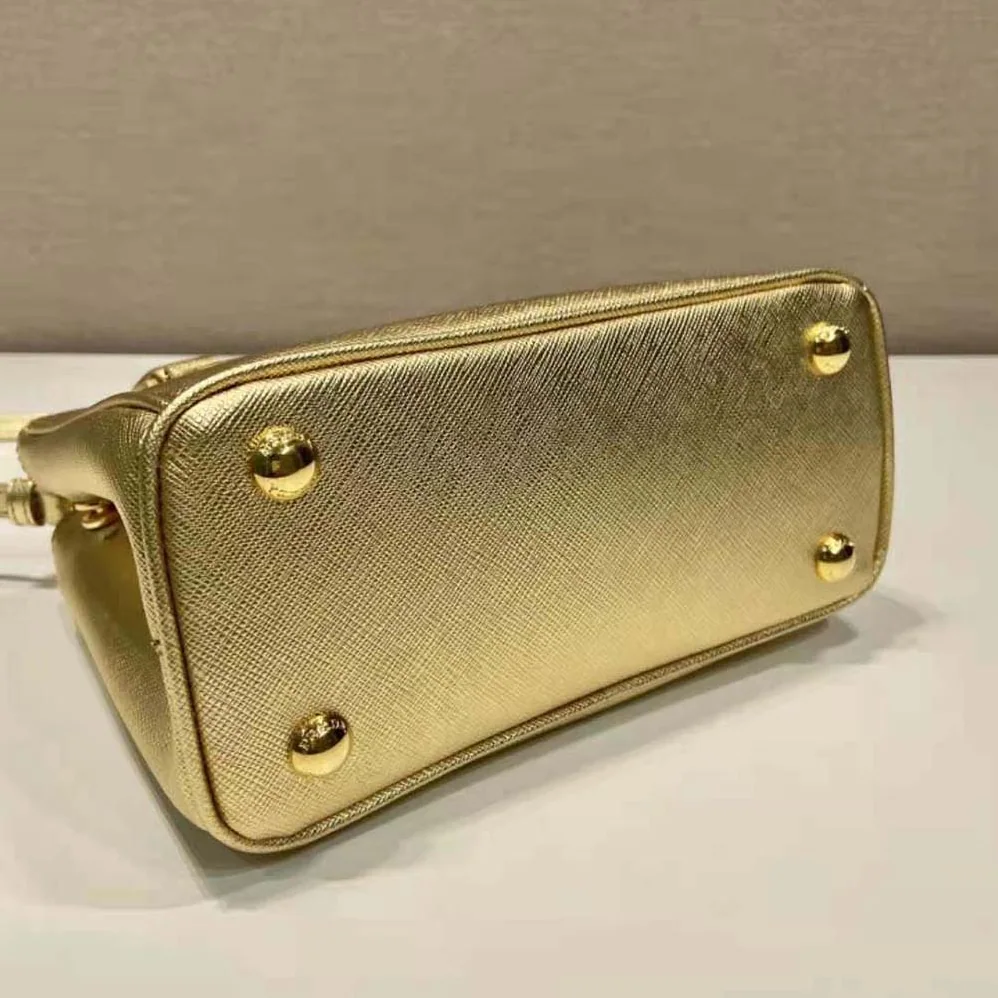 Prada Galleria Saffiano Leather Mini-Bag for Women in Gold