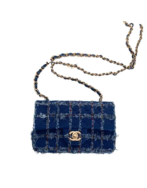 Small Flap Bag With Top Handle Blue / Small Flap Bag With Top Handle Blue /