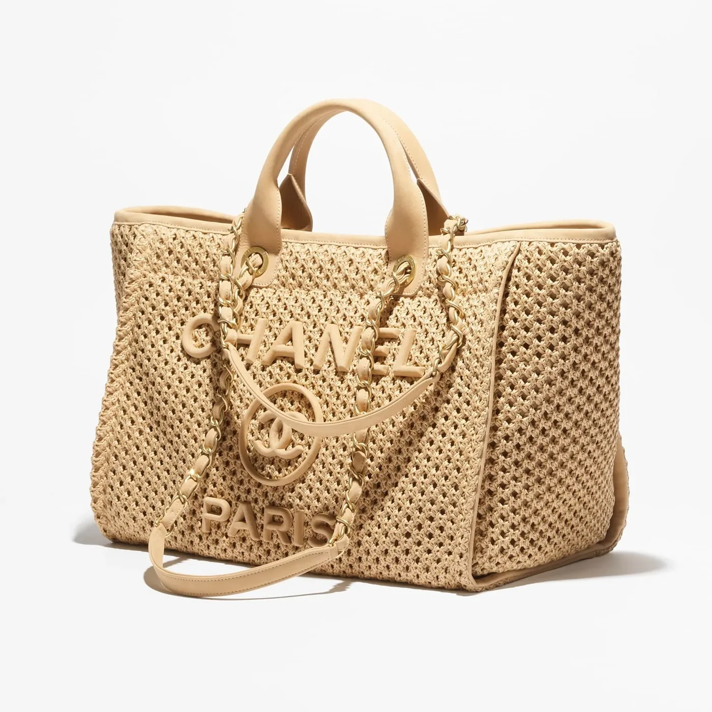 Chanel Shopping Large Tote Bag / Beige Gold Hardware --U5346