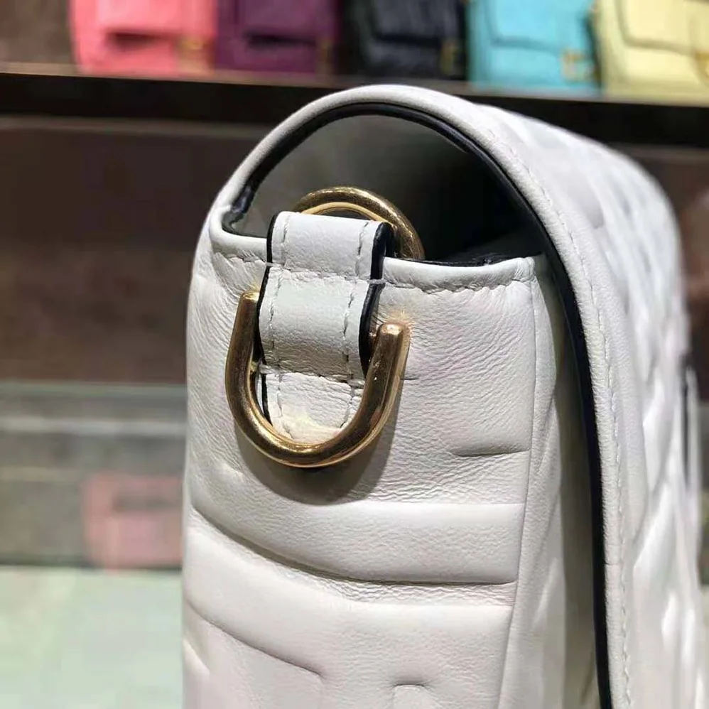 Fendi Iconic Large Baguette Leather Bag for Women in White