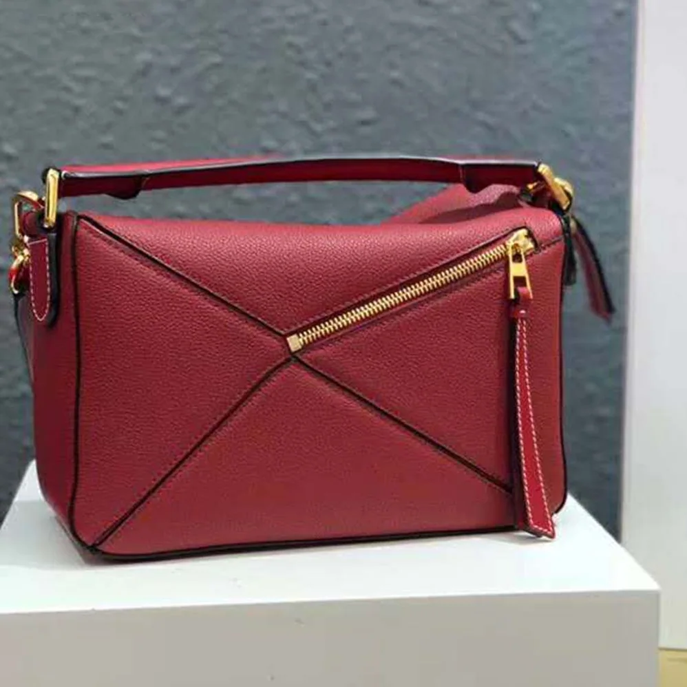 Loewe Puzzle Small Bag in Classic Calf Leather for Women in Red Loewe Puzzle Small Bag in Classic Calf Leather for Women in Red