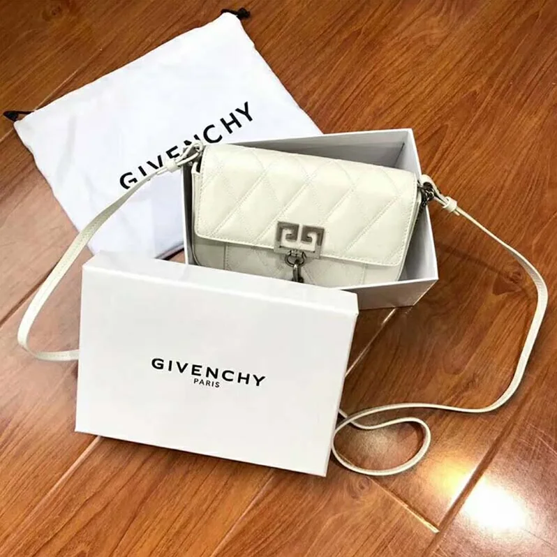 Givenchy Mini Pocket Bag in Diamond Quilted Leather for Women in White Givenchy Mini Pocket Bag in Diamond Quilted Leather for Women in White