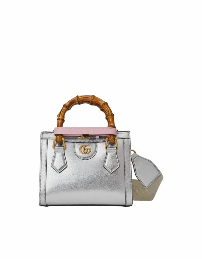 Gucci Diana Mini Tote Bag Silver Gucci Diana Mini Tote Bag Silver