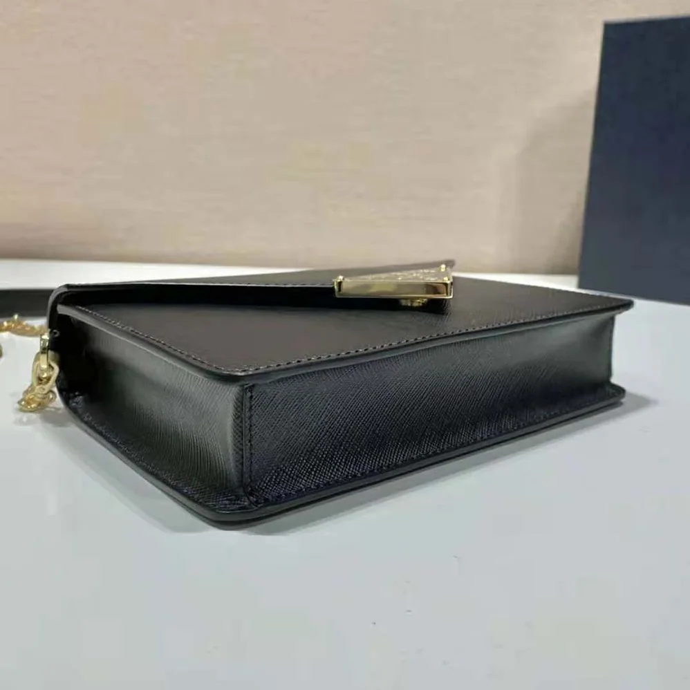 Prada Saffiano Leather Shoulder Bag for Women in Black