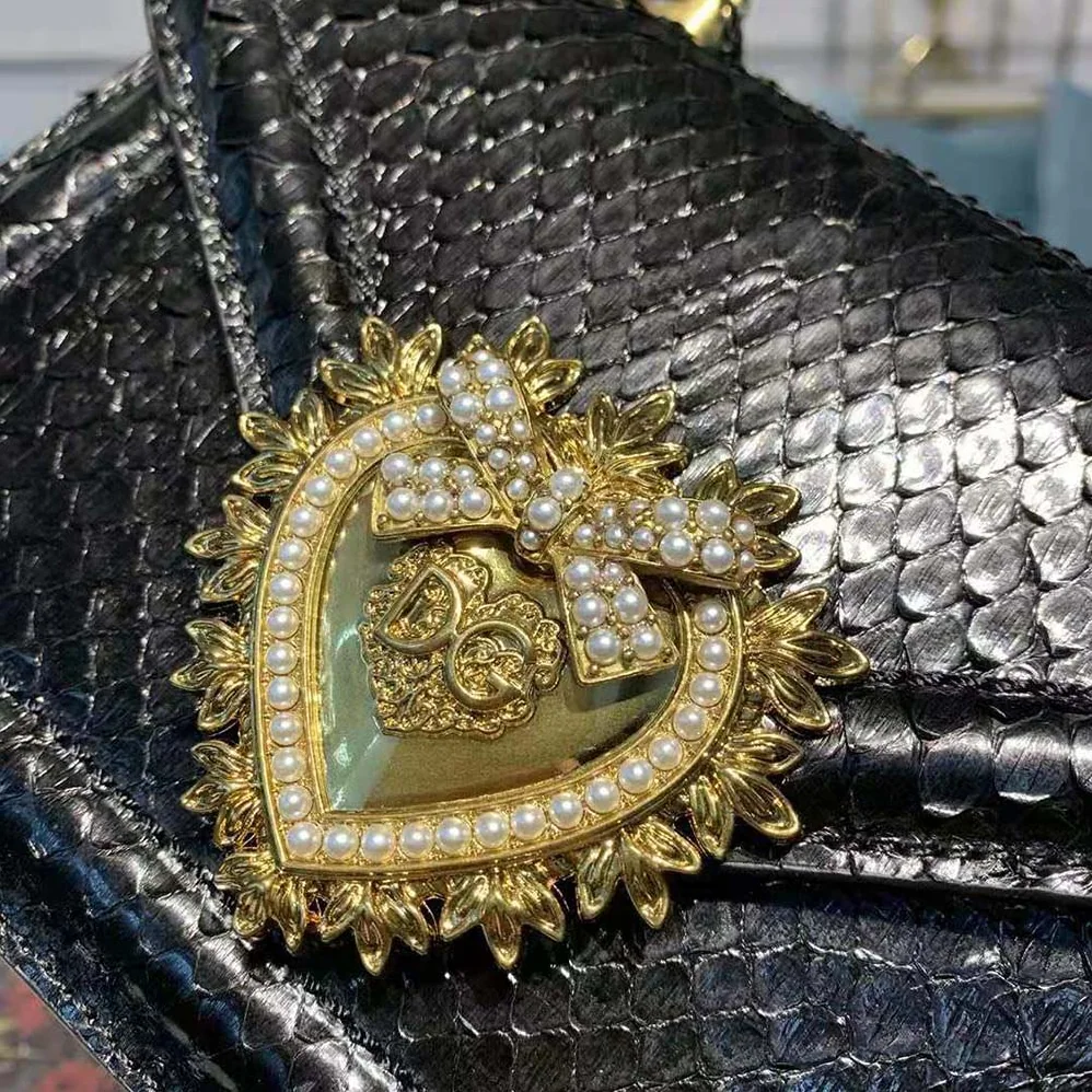 Dolce Gabbana D&G Small Devotion Bag in Python Skin for Women Dolce Gabbana D&G Small Devotion Bag in Python Skin for Women