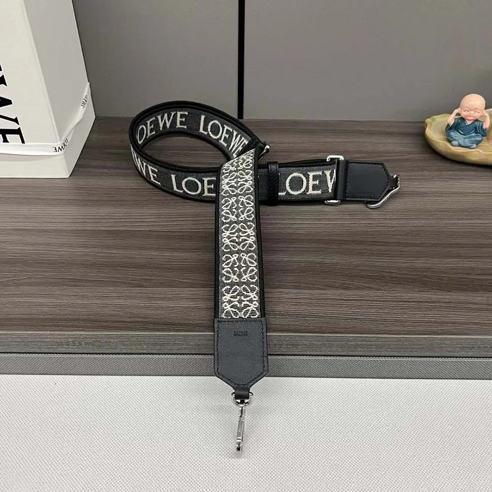 Loewe Anagram Strap in Jacquard and Calfskin for Women in Navy Loewe Anagram Strap in Jacquard and Calfskin for Women in Navy
