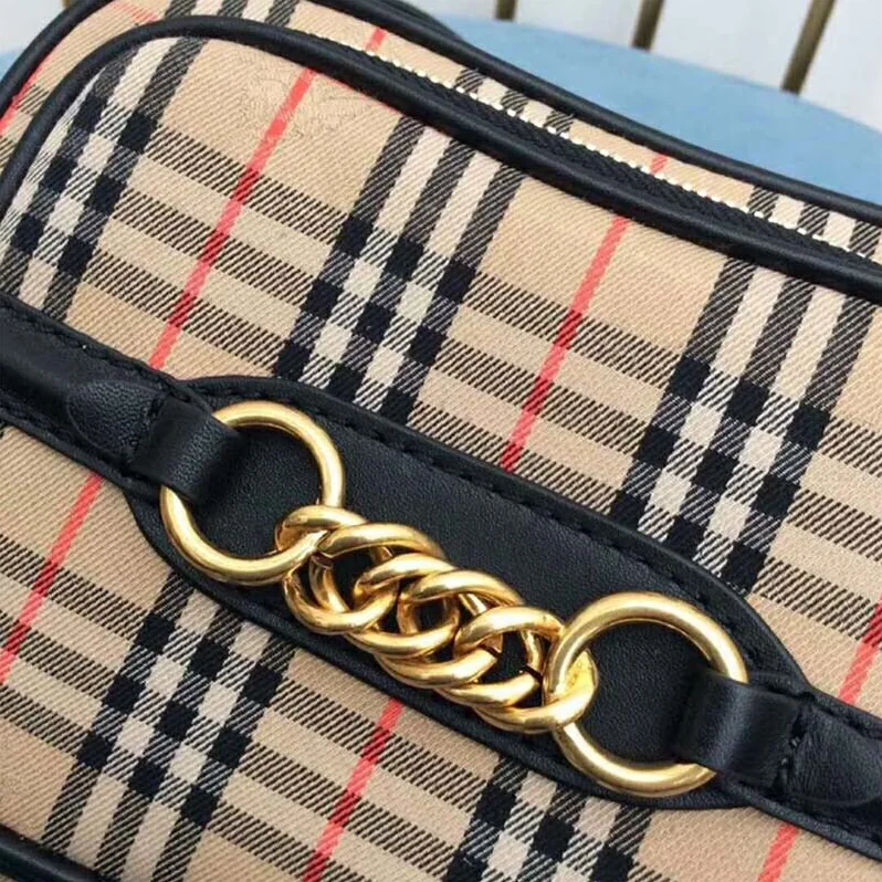 Burberry The 1983 Check Link Camera Bag for Women in Black Burberry The 1983 Check Link Camera Bag for Women in Black