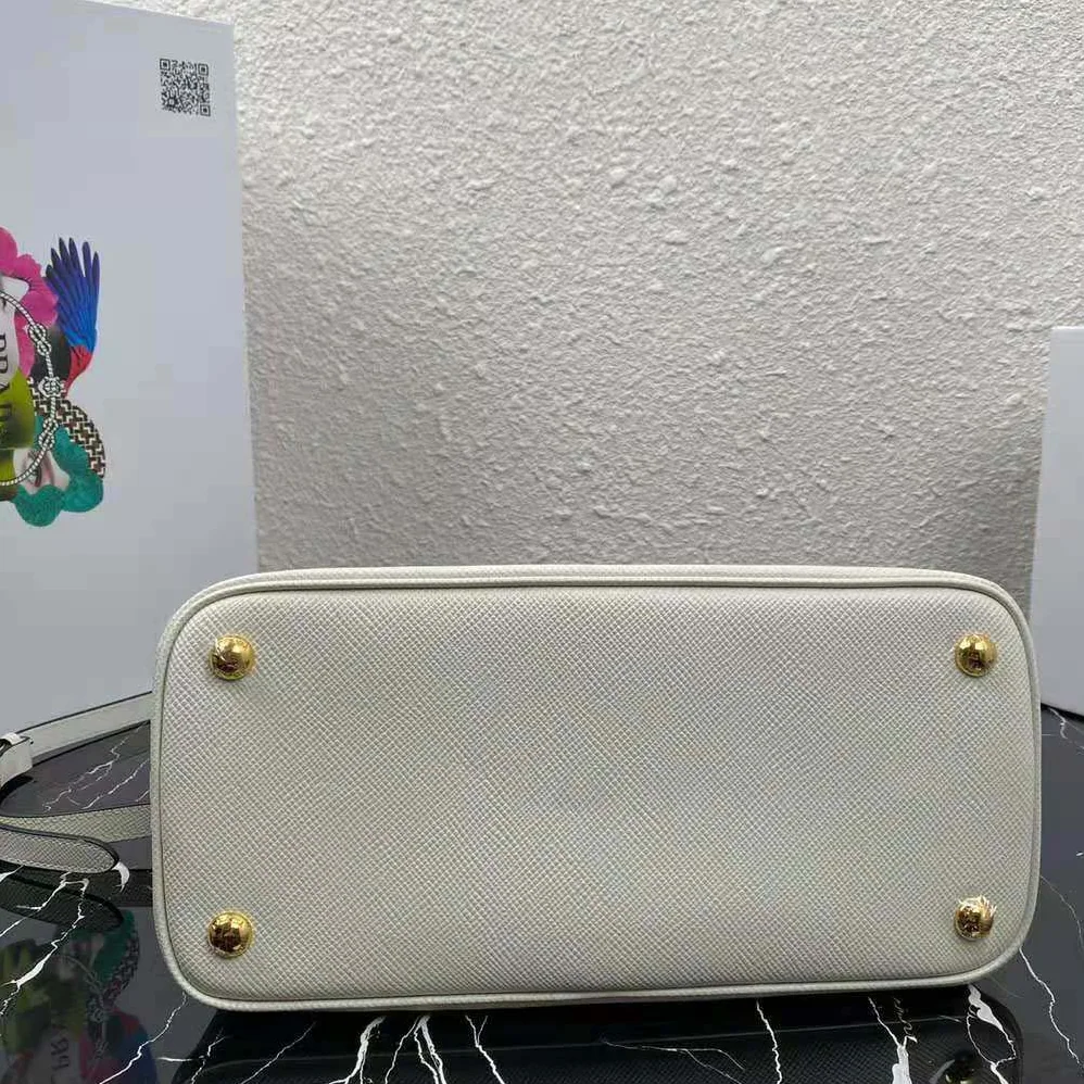 Prada Medium Saffiano Leather Prada Matinee Bag for Women in White Prada Medium Saffiano Leather Prada Matinee Bag for Women in White