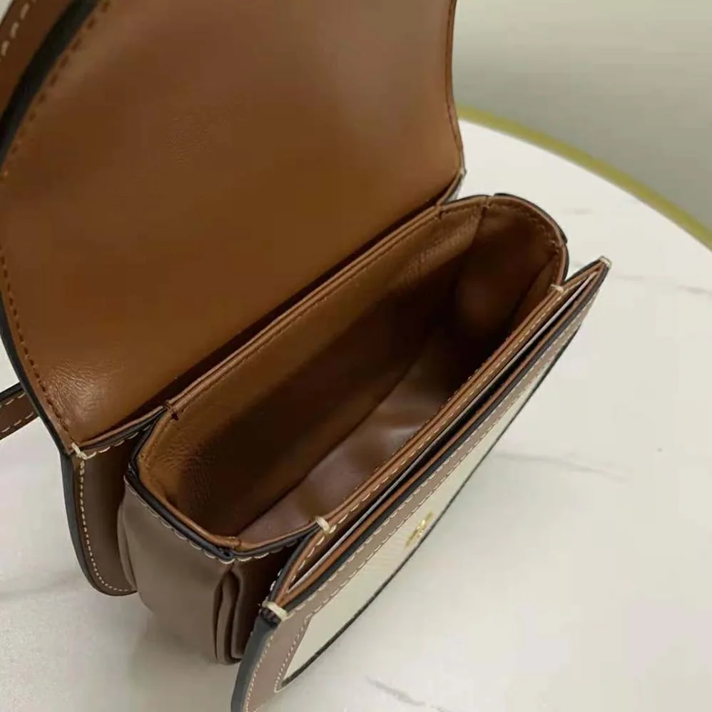 Celine Mini Besace Triomphe in Shiny Calfskin for Women in Beige Celine Mini Besace Triomphe in Shiny Calfskin for Women in Beige