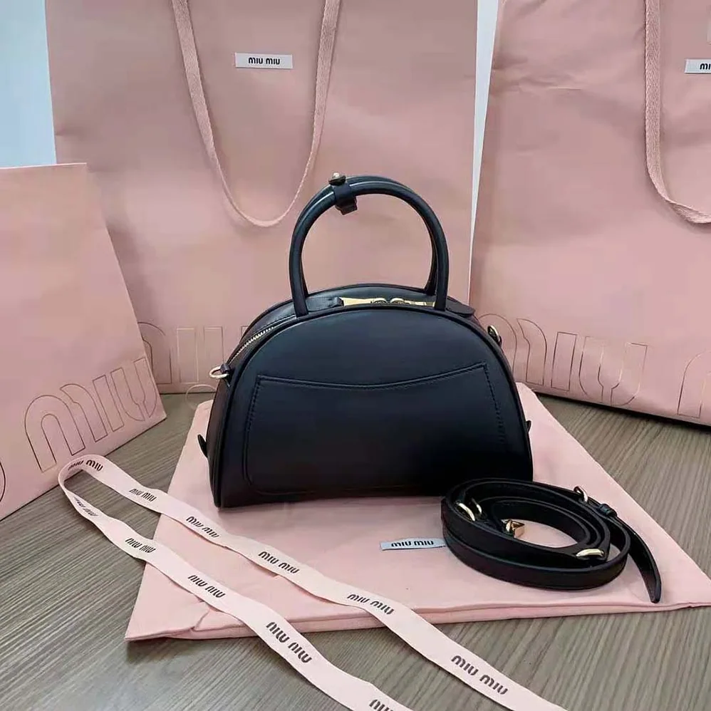 Miu Miu Medium Leather Top-handle Bag for Women in Black