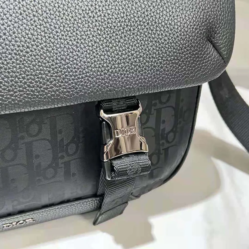 Dior Explorer Messenger Bag Black Dior Oblique Mirage Technical Fabric and Grained Calfskin for Men