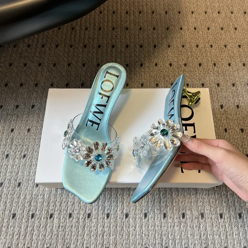 Loewe Toy Crystal Flowers sandal in PVC for Women Loewe Toy Crystal Flowers sandal in PVC for Women