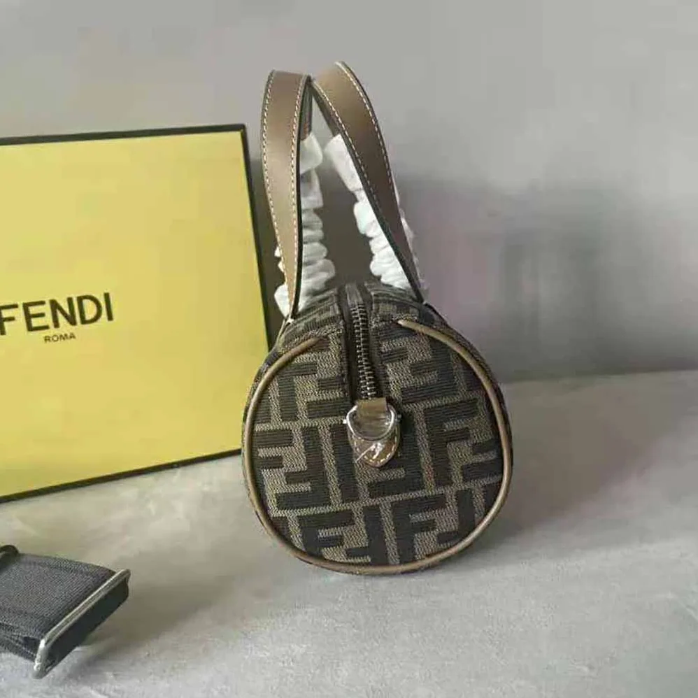 Fendi Mini Bag Brown FF Fabric Bag for Men Fendi Mini Bag Brown FF Fabric Bag for Men