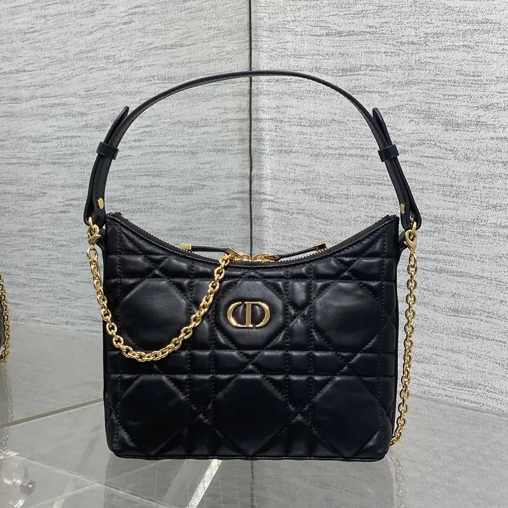 Dior Miss Caro Diorling Mini Bag with Chain Black Macrocannage Lambskin for Women Dior Miss Caro Diorling Mini Bag with Chain Black Macrocannage Lambskin for Women