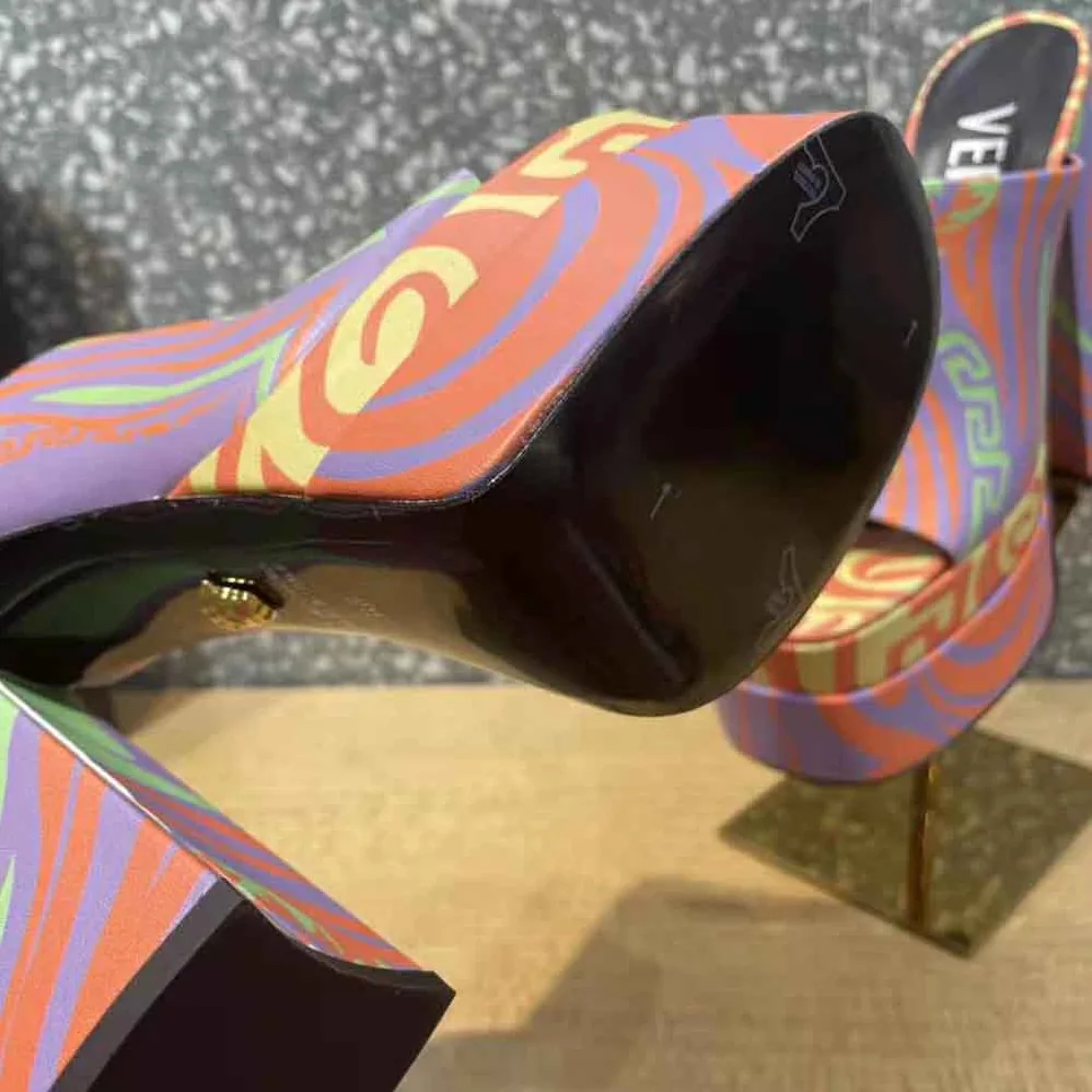 Versace Medusa Music Platform Mules for Women in Purple Versace Medusa Music Platform Mules for Women in Purple