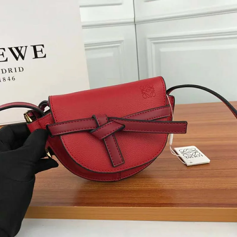 Loewe Mini Gate Bag Scarlet Red for Women in Burnt Red