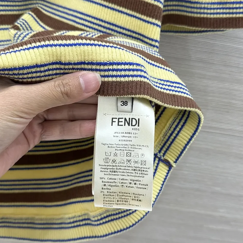 Fendi Top Multicolor Striped Cotton Jumper for Women