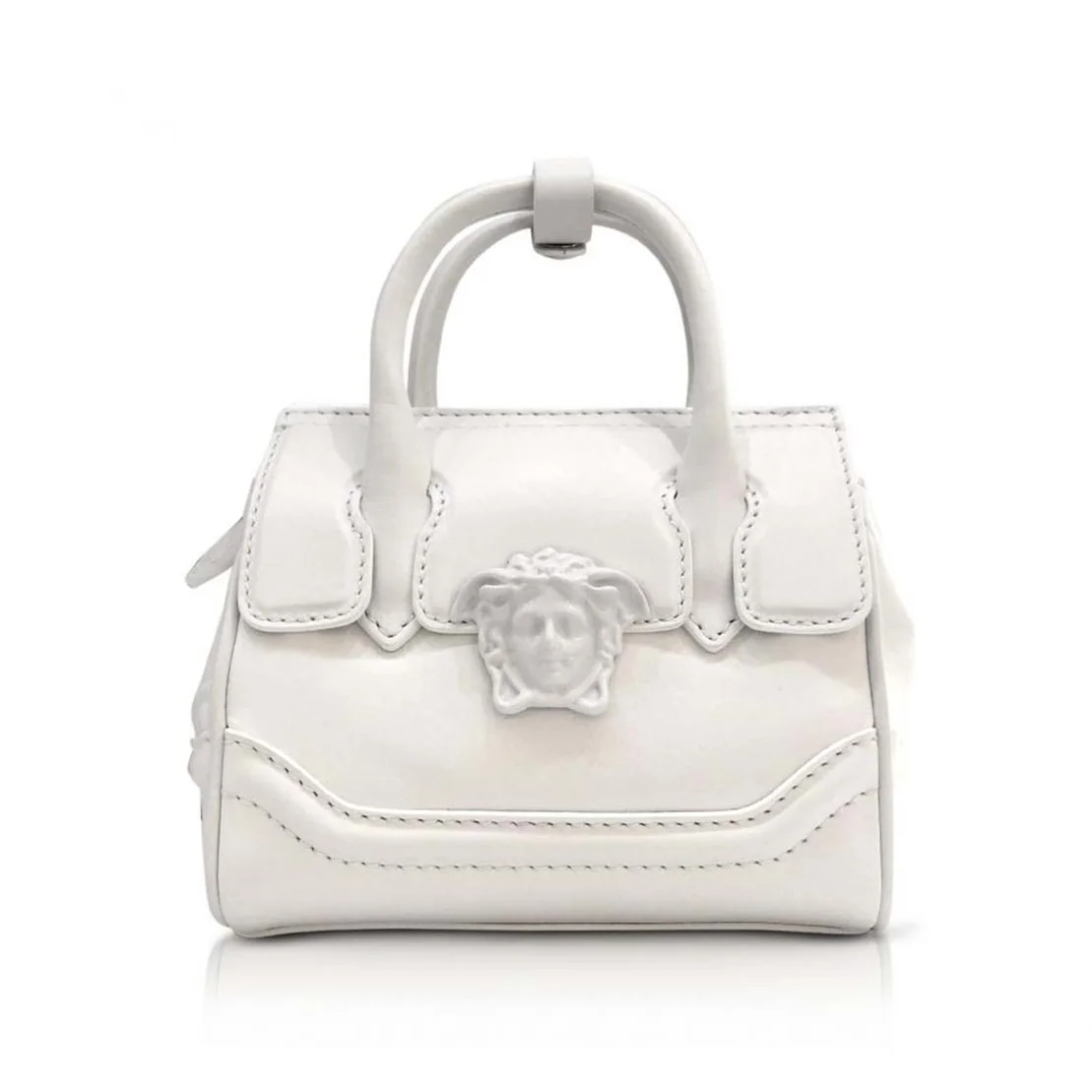 Versace Palazzo Empire Medium Bag in Calf Leather in White Versace Palazzo Empire Medium Bag in Calf Leather in White