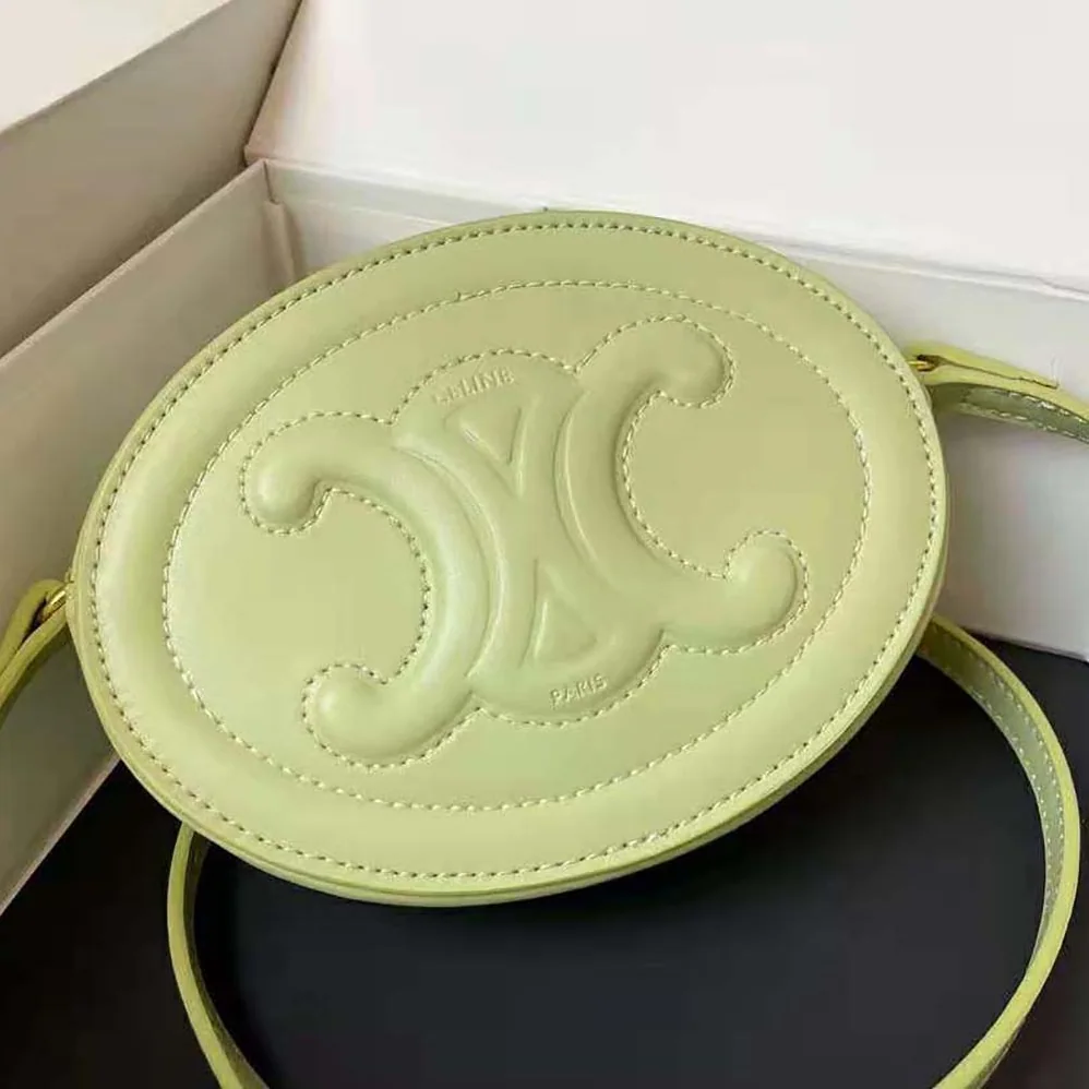Celine Crossbody Oval Purse Cuir Triomphe in Smooth Calfskin for Women in Lime