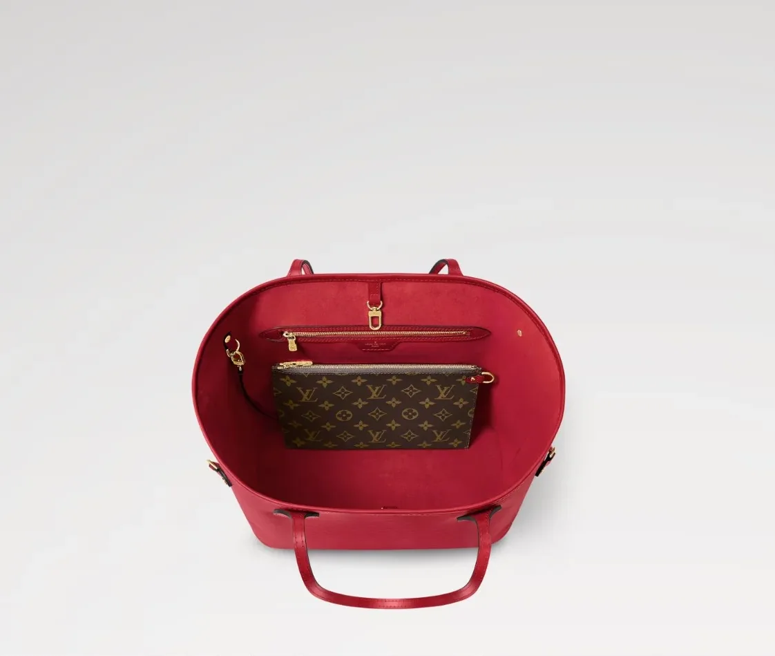 Louis Vuitton Neverfull MM Tote Bag in Castillan Red Gold Hardware
