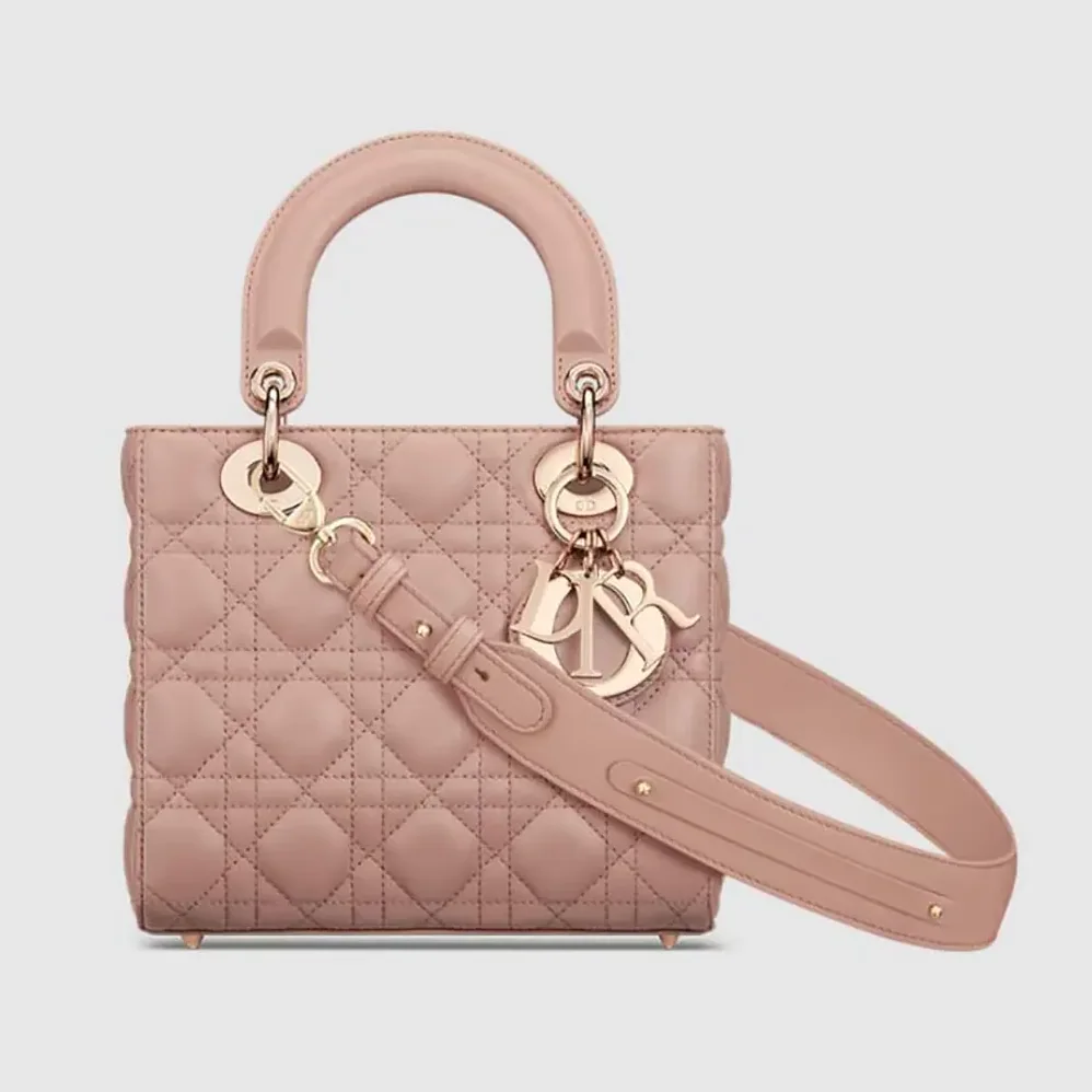 Dior Small Lady Dior My ABCDior Bag Blush Cannage Lambskin for Women
