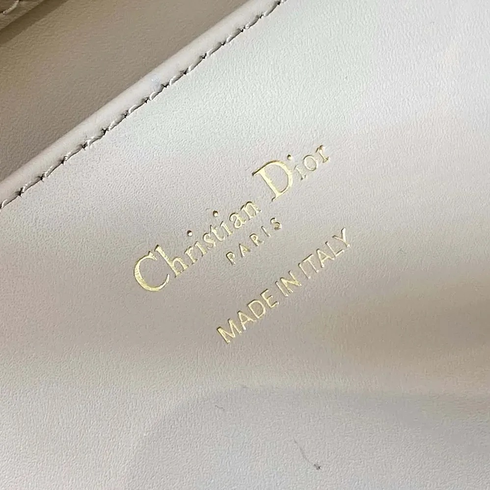 Dior Small Dior Toujours Vertical Tote Bag Powder Beige Macrocannage Calfskin for Women