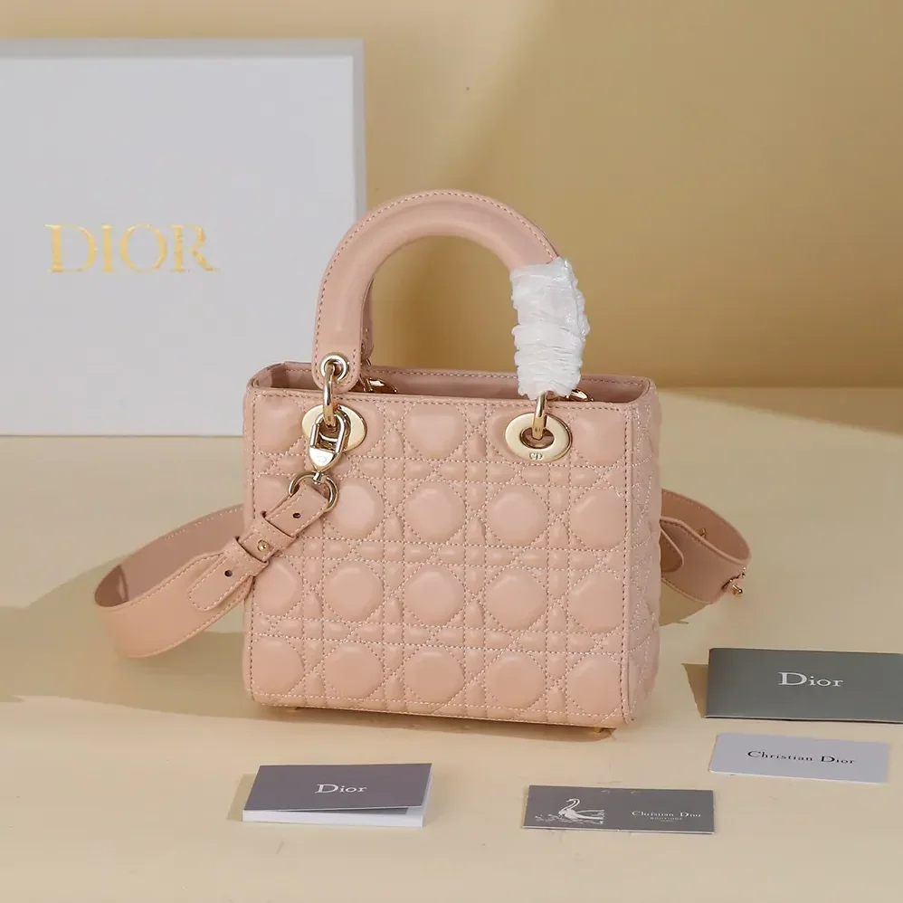 Dior Small Lady Dior My ABCDior Bag Blush Cannage Lambskin for Women