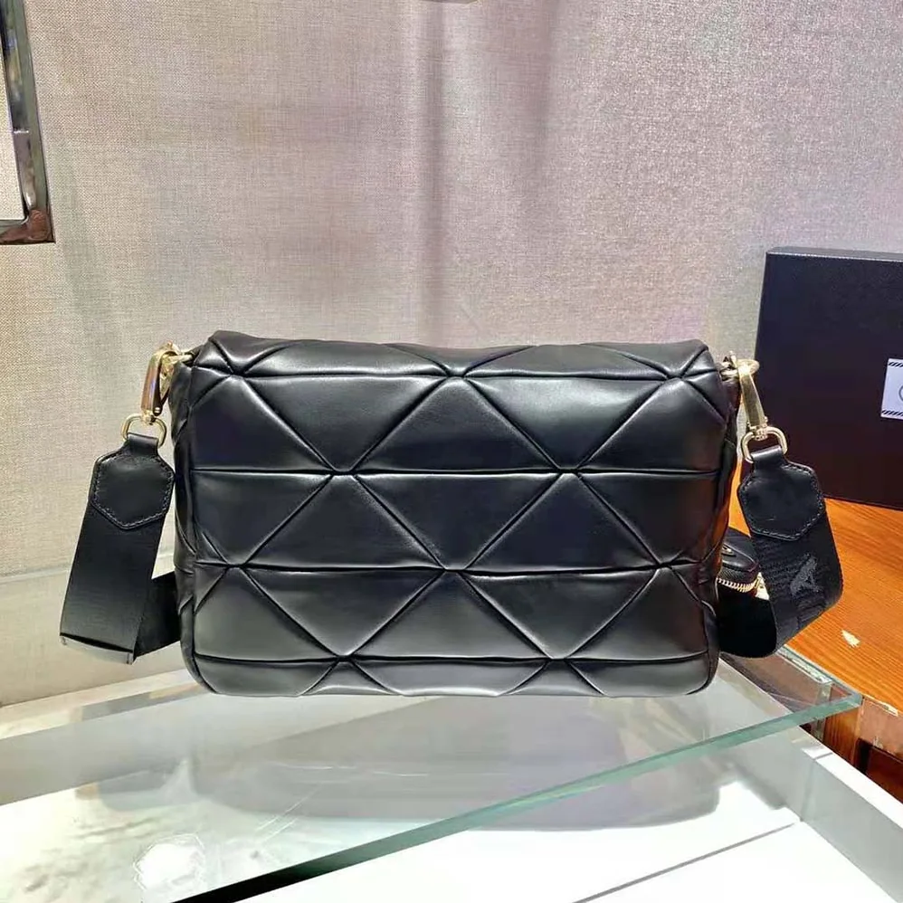 Prada System Nappa Leather Patchwork Bag for Women in Black Prada System Nappa Leather Patchwork Bag for Women in Black