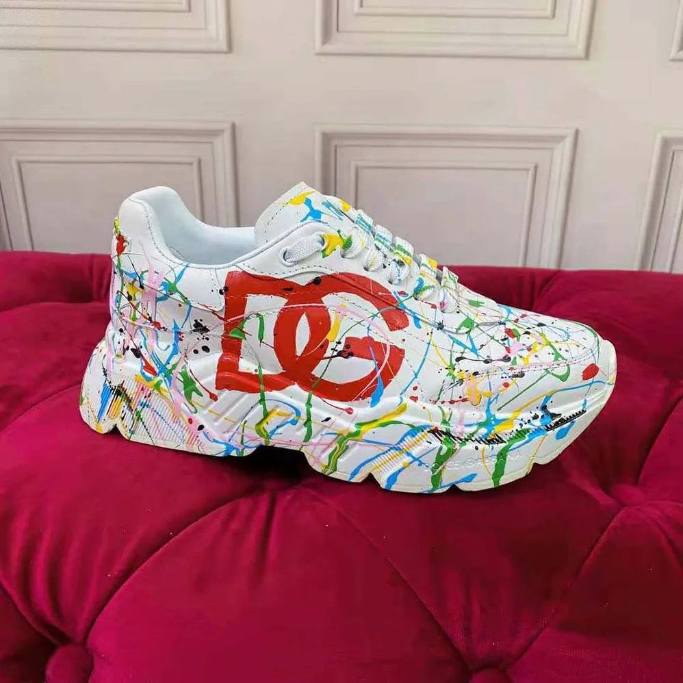 Dolce Gabbana D&G Mixed-Materials Daymaster Sneakers for Men in White Dolce Gabbana D&G Mixed-Materials Daymaster Sneakers for Men in White