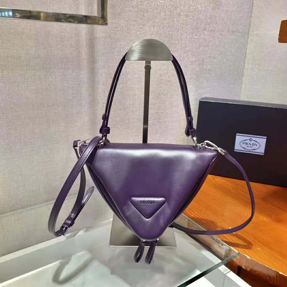 Prada Padded Nappa Leather Handbag for Women in Purple