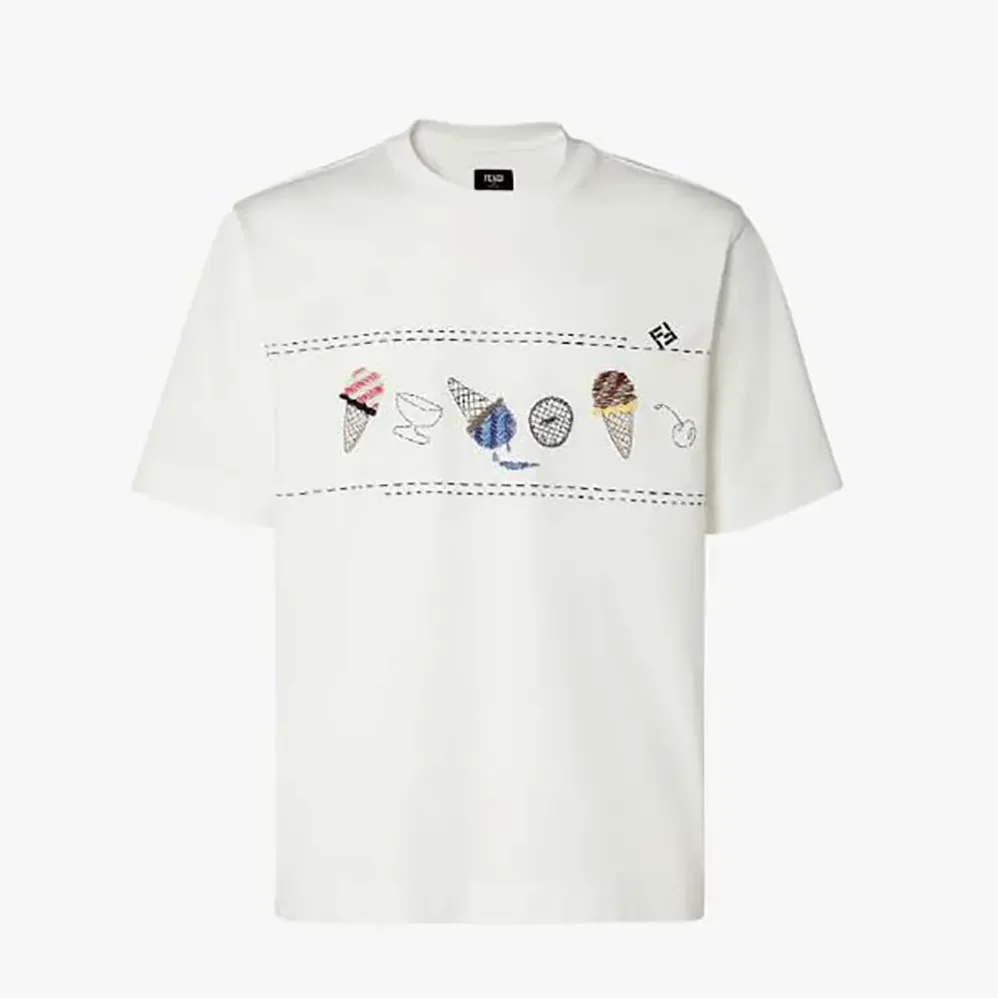 Fendi White Cotton T for Men in shirt Fendi White Cotton T for Men in shirt