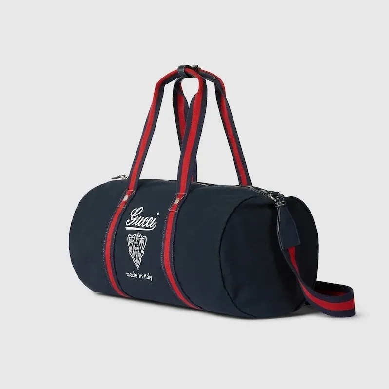Gucci Large Printed Canvas Duffle Bag Dark Blue / Gucci Large Printed Canvas Duffle Bag Dark Blue /