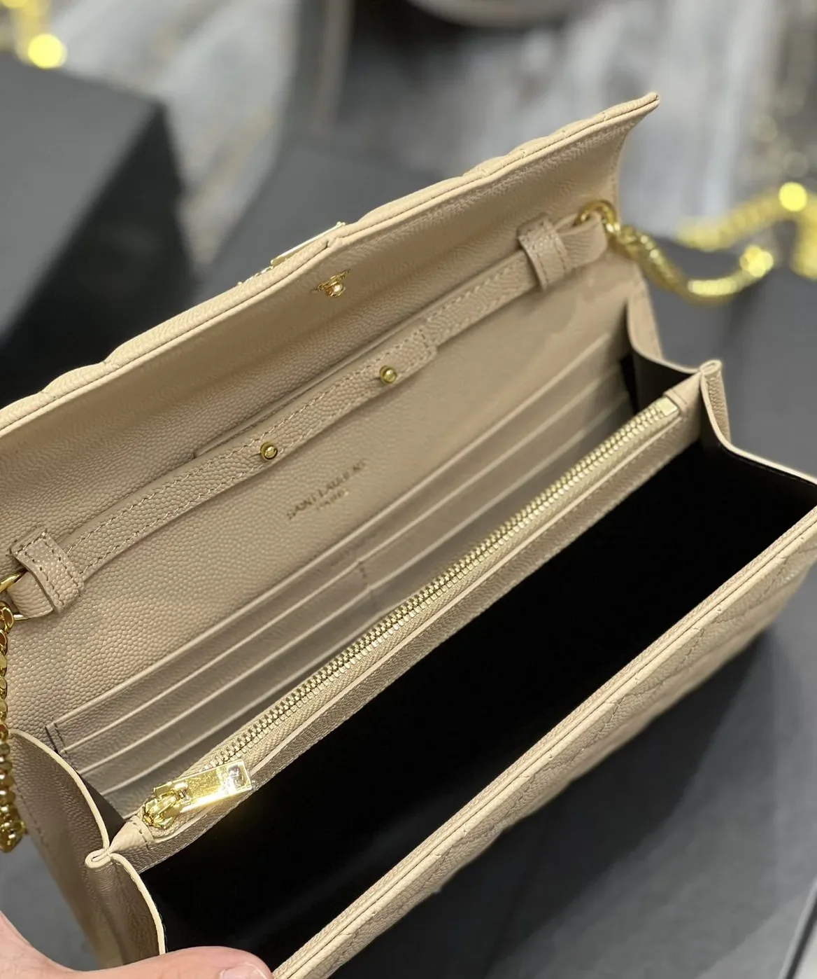 Saint Laurent Envelope Small Chain Bag Beige Saint Laurent Envelope Small Chain Bag Beige