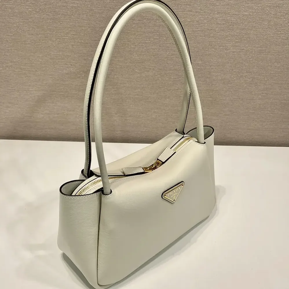 Prada Medium Leather Handbag for Women in White Prada Medium Leather Handbag for Women in White
