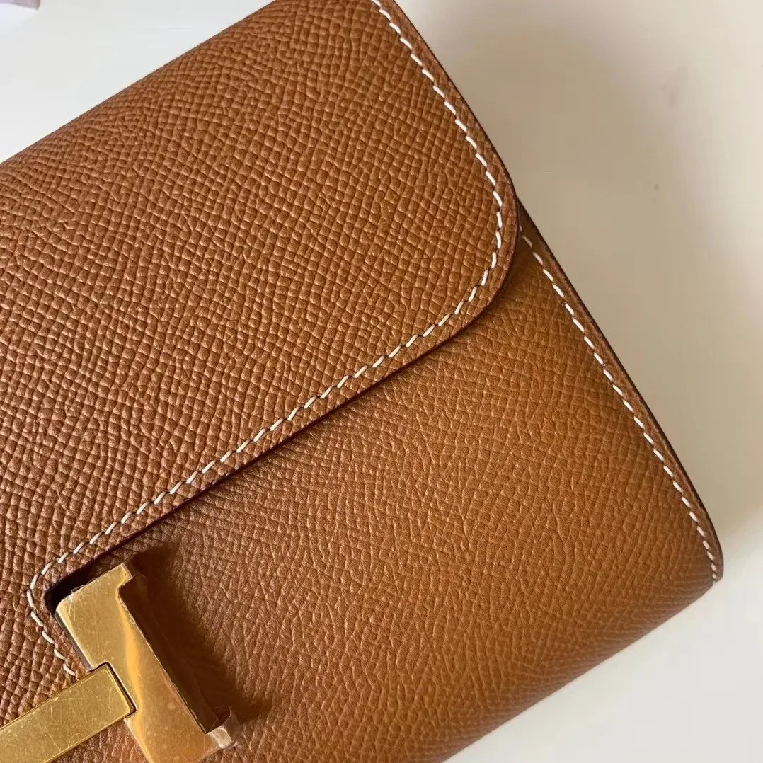 Hermes Constance Togo Long Wallet in Gold Toned Hardware Brown Hermes Constance Togo Long Wallet in Gold Toned Hardware Brown