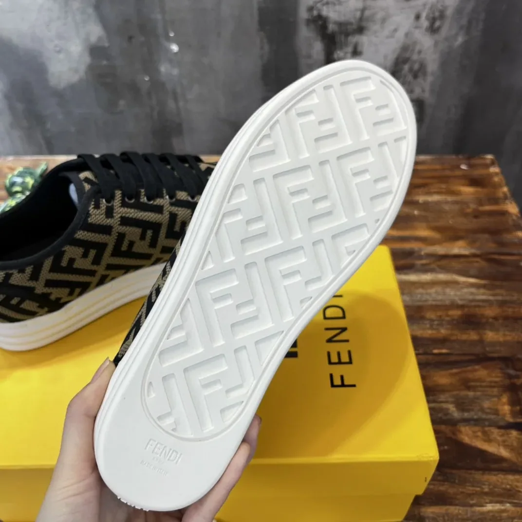 Fendi Domino Fabric Sneakers Brown Fendi Domino Fabric Sneakers Brown
