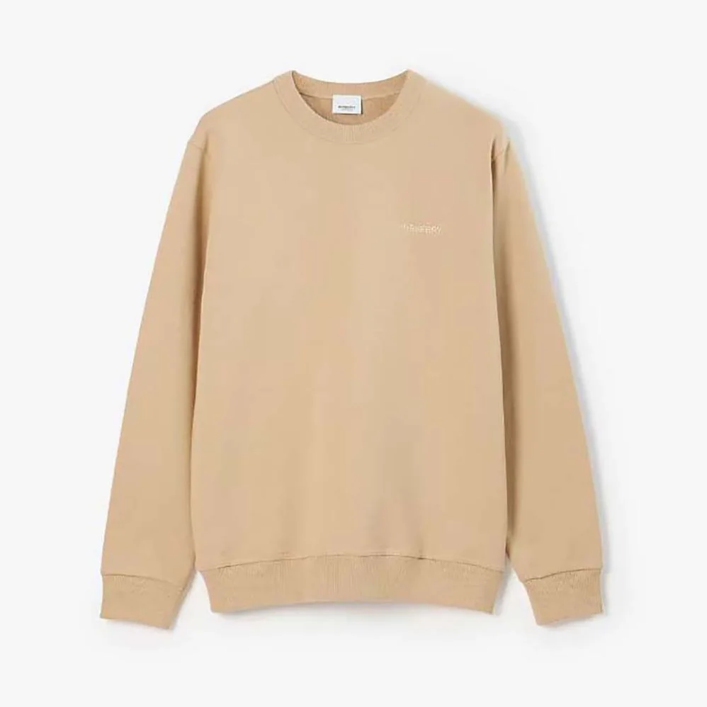 Burberry Check EKD Cotton Sweatshirt for Men in Beige