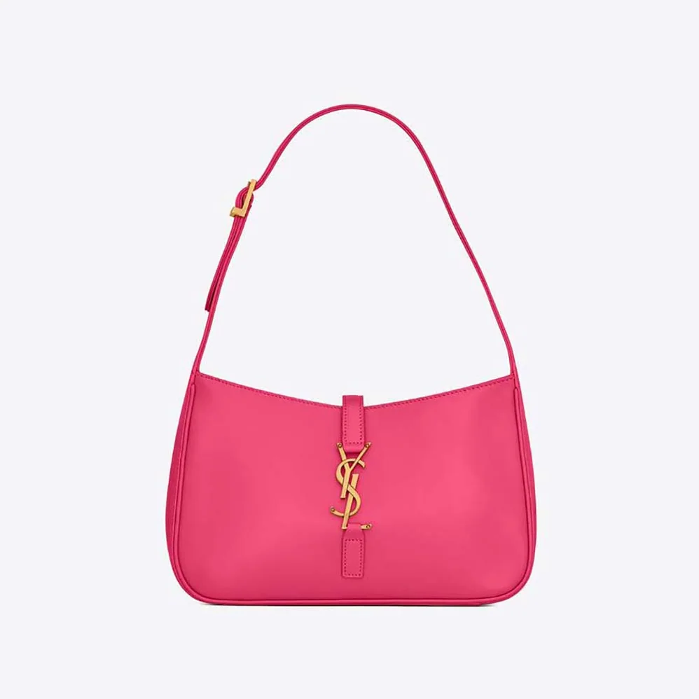 Saint Laurent YSL Le 5 A 7 Hobo Bag in Smooth Leather for Women in Rose Saint Laurent YSL Le 5 A 7 Hobo Bag in Smooth Leather for Women in Rose
