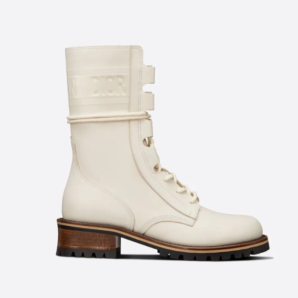 Dior Quest Boot White Embossed Calfskin for Women