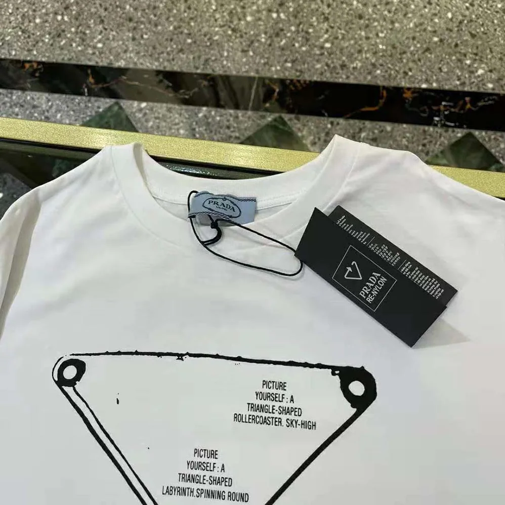Prada Oversized Printed Jersey T-shirt for Women in White Prada Oversized Printed Jersey T-shirt for Women in White