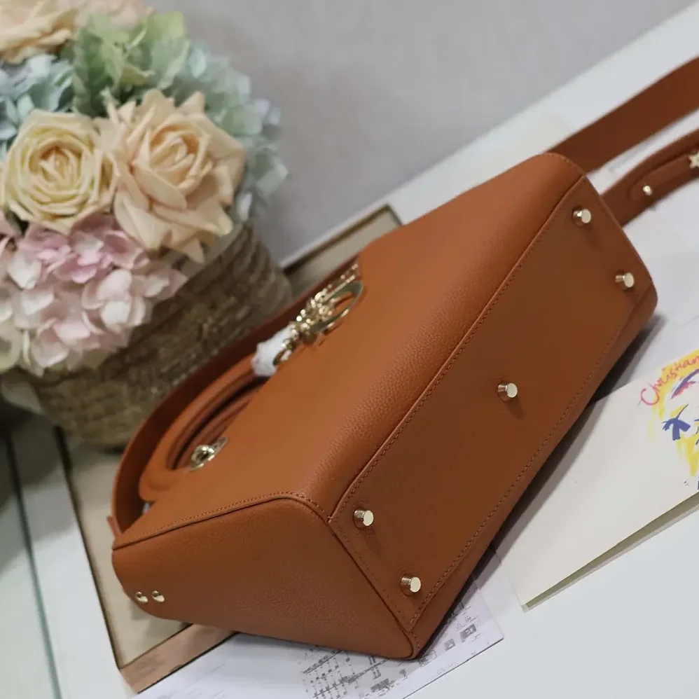 Dior Medium Lady D-Sire My ABCDior Bag Dark Brandy Taurillon Leather for Women