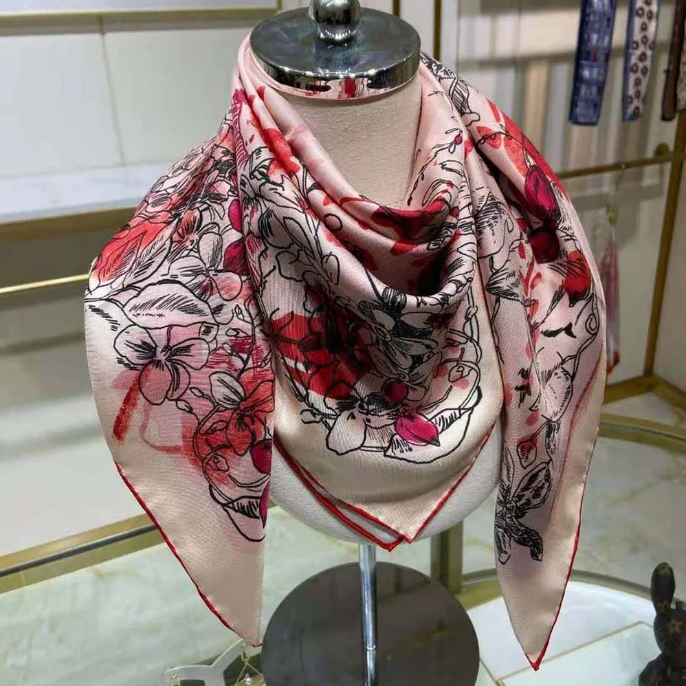 Dior Jardin Magique 70 Square Scarf Rose Des Vents Silk Twill for Women
