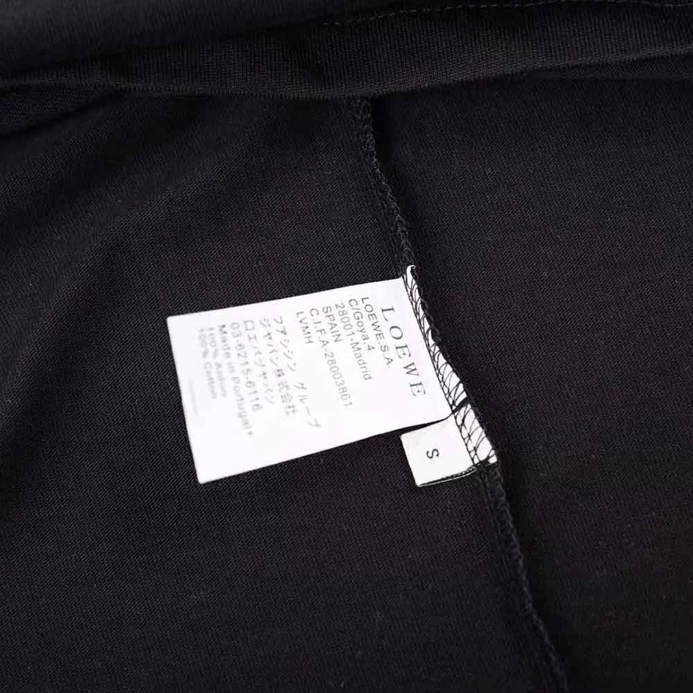 Loewe Anagram Embroidered T-shirt in Cotton for Men in Black Loewe Anagram Embroidered T-shirt in Cotton for Men in Black