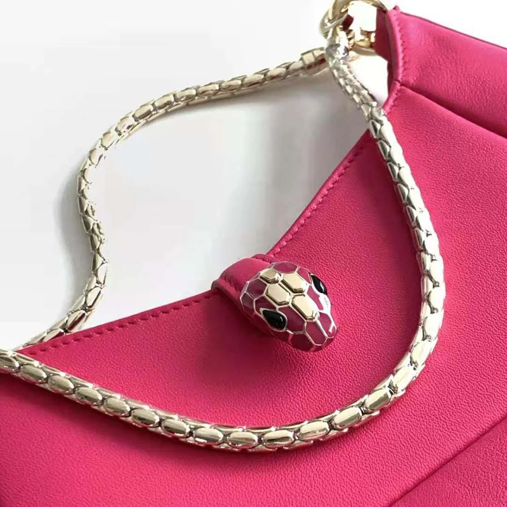 Bvlgari Serpenti Baia Small Shoulder Bag in Calf Leather for Women in Pink Bvlgari Serpenti Baia Small Shoulder Bag in Calf Leather for Women in Pink