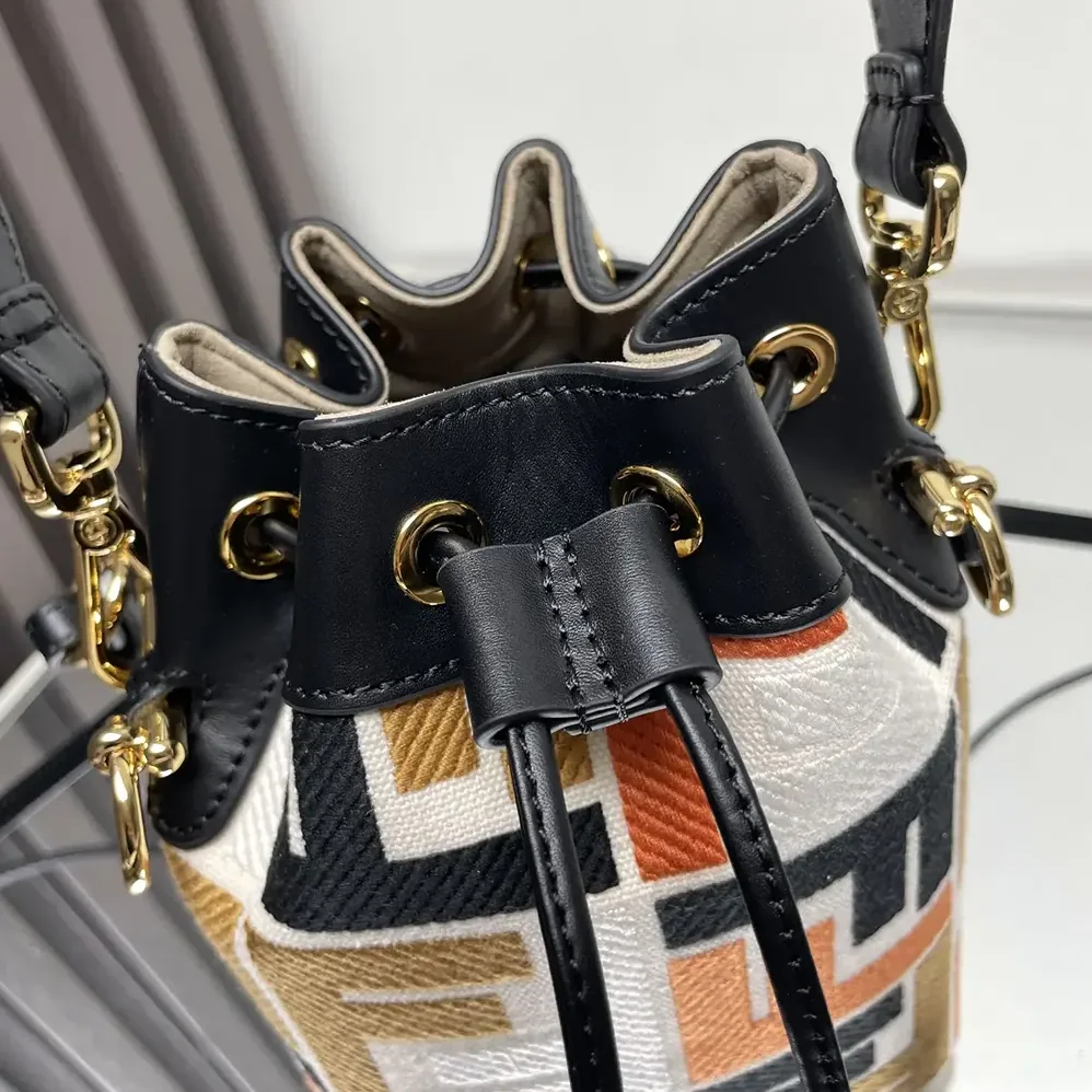 Fendi Mon Tresor Multicolor Canvas Mini for Women in bag with FF Embroidery